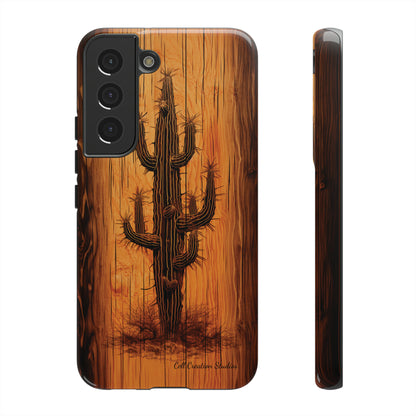 "Cactus Burnt Wood Phone Case" -Tough Cases