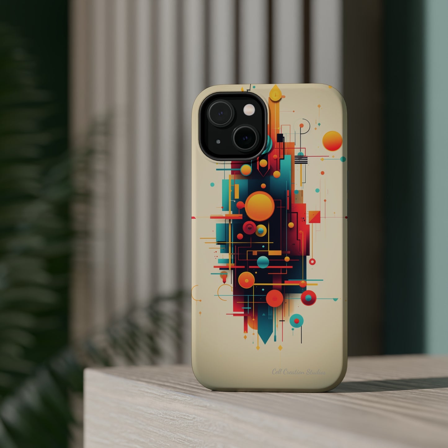 The "Colorful Geometric Pattern" Cell Phone Case- Elevate Your Phone's Look -MagSafe Tough Cases