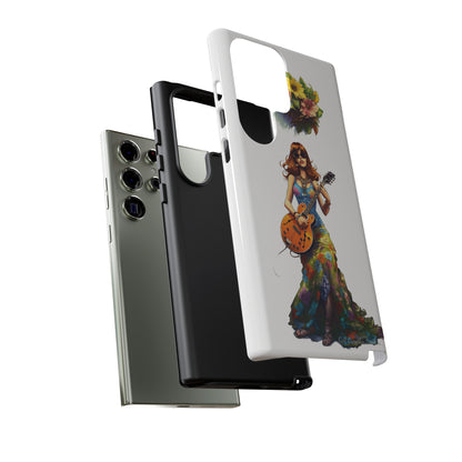 Introducing the "Hippie Chick Groove" Cell Phone Case – Retro Vibes and Musical Delight -Tough Cases