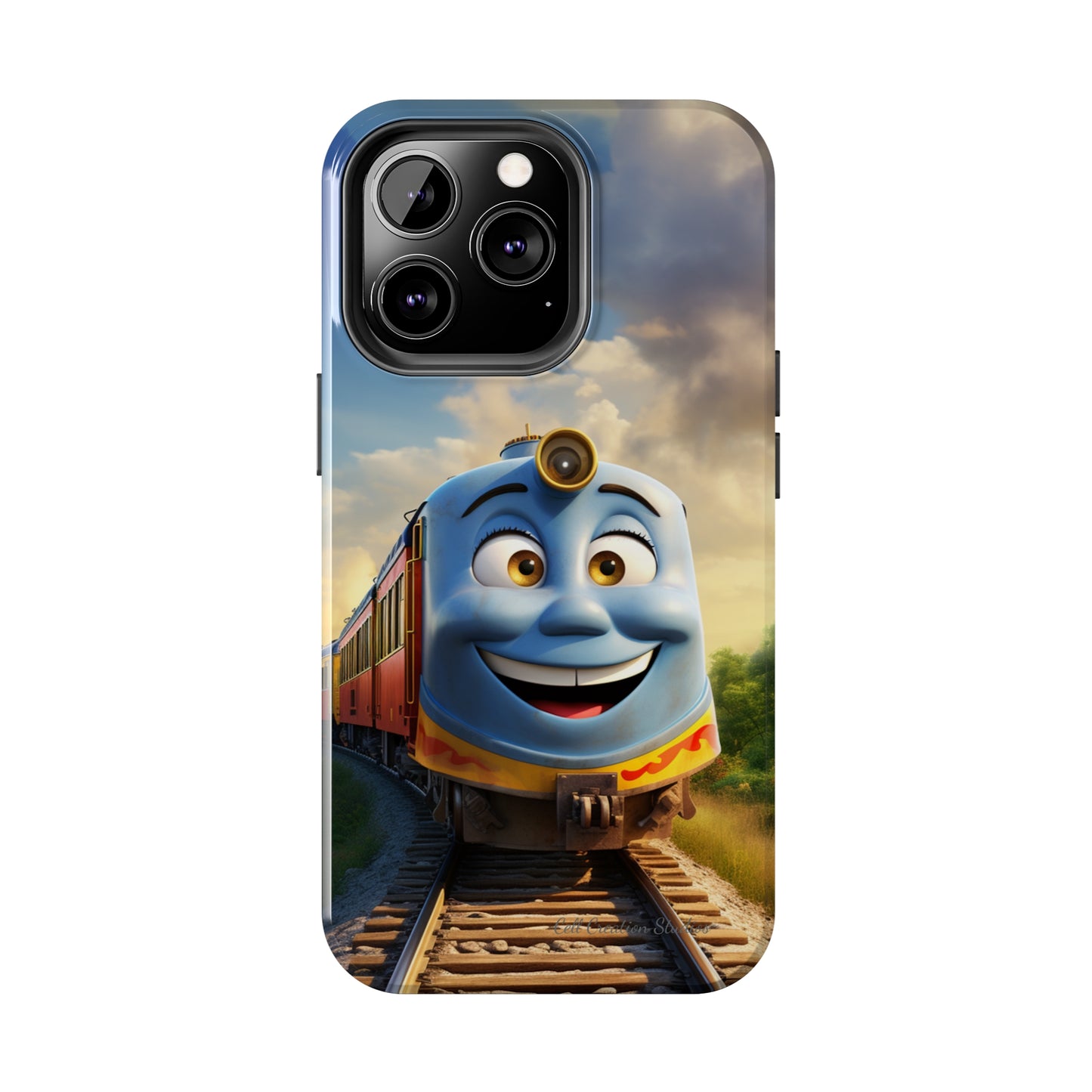 The "Smiling Blue Train" Phone Case -Tough Phone Cases