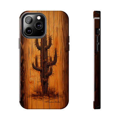 "Cactus Burnt Wood" Phone Case -Tough Phone Cases