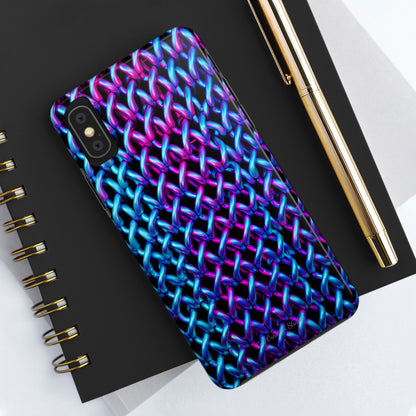 Introducing the "Neon Chainlink Glow" Cell Phone Case – Illuminate Your Style with Vibrant Chain Pattern Design -Tough Phone Cases