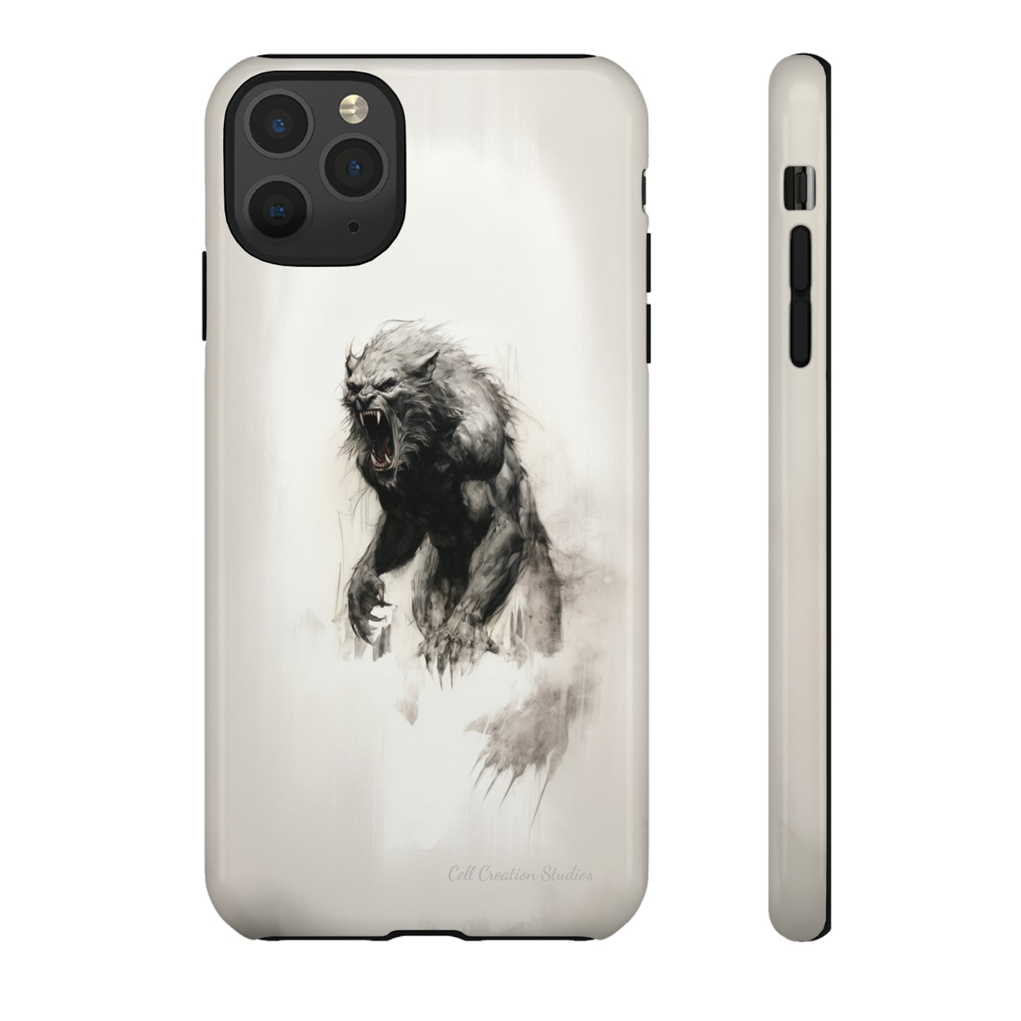 "Moonlit Shadow" Werewolf Sketch Cell Phone Case -Tough Cases