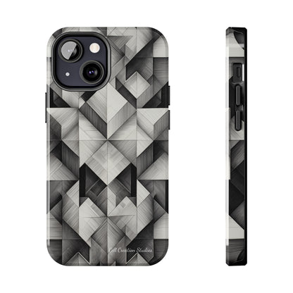 The "Black and White Geometric Pattern" Cell Phone Case- Elevate Your Phone's Style-Tough Phone Cases