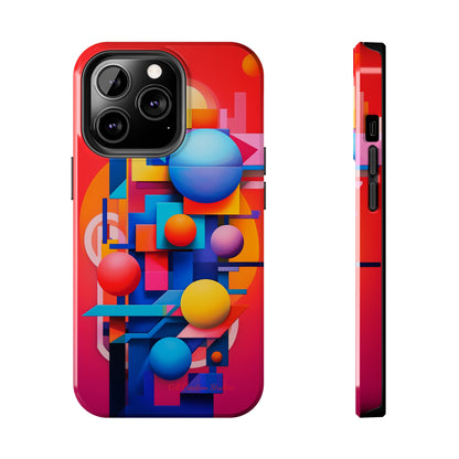 The "Geometric Red Background" Cell Phone Case- Upgrade Your Phone's Aesthetics -Tough Phone Cases