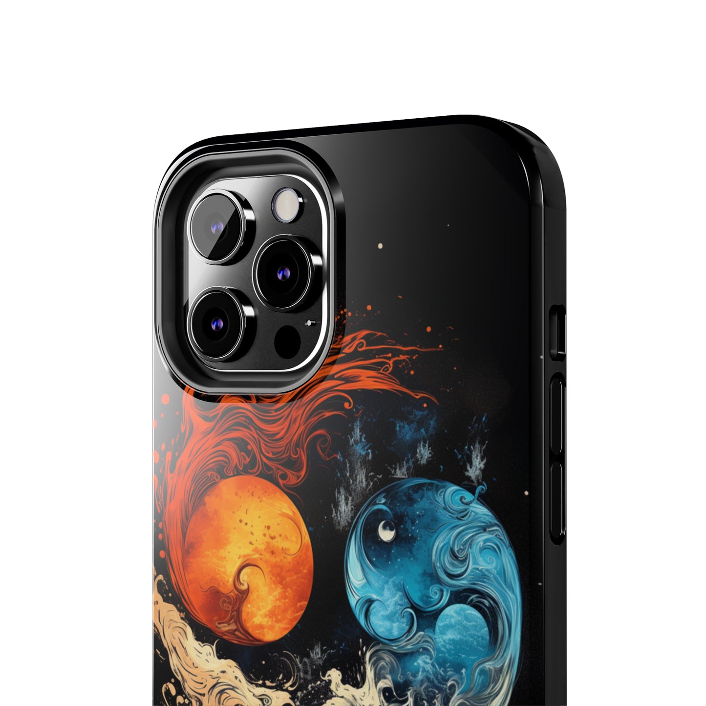 "Harmony in Contrast: Orange and Blue Yin and Yang Phone Case" -Tough Phone Cases