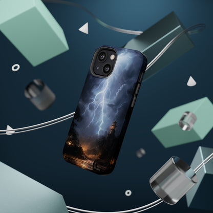 Introducing the "Electric Skies" Cell Phone Case – Unleash the Power of the Storm -MagSafe Tough Cases