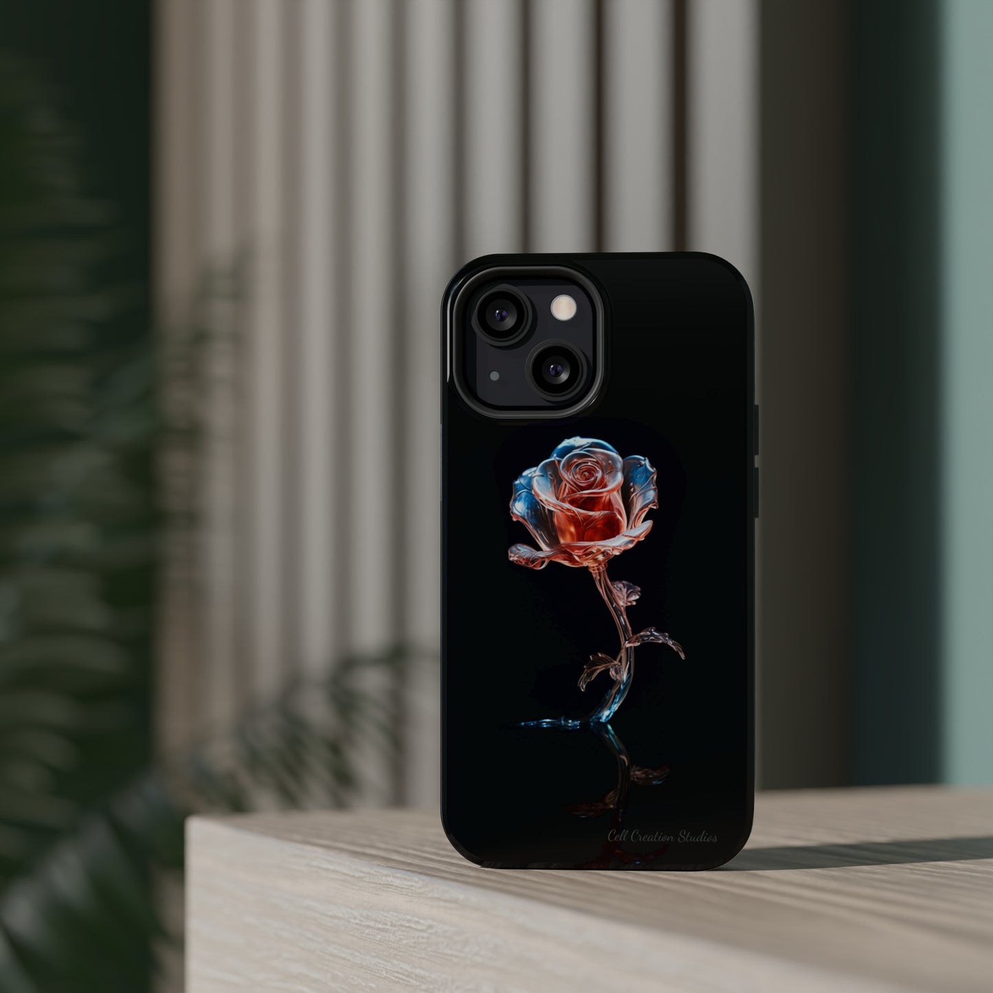 The "Glass Rose Elegance" Phone Case -MagSafe Tough Cases