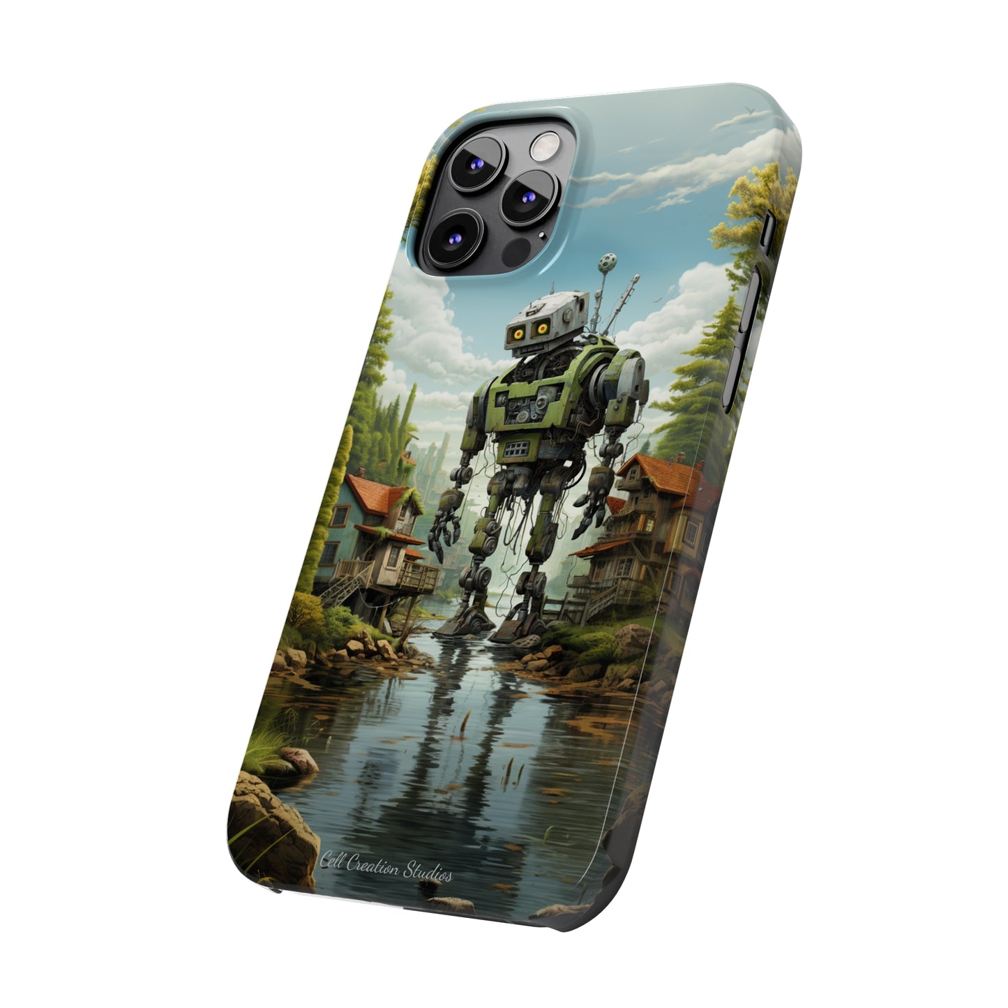 Introducing the "Robo-Rescue" Cell Phone Case – Witness a Heartwarming Scene of Robot Seeking Assistance -Slim Phone Cases