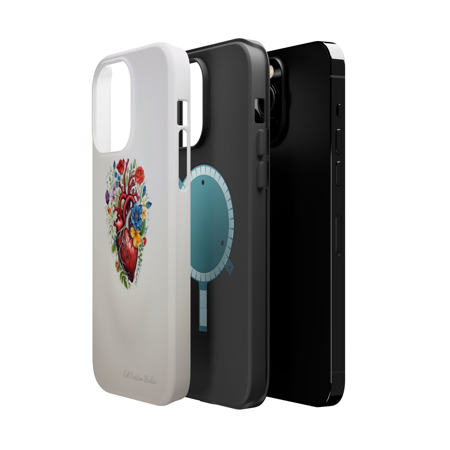 "Floral Heart Harmony" -MagSafe Tough iPhone Cases