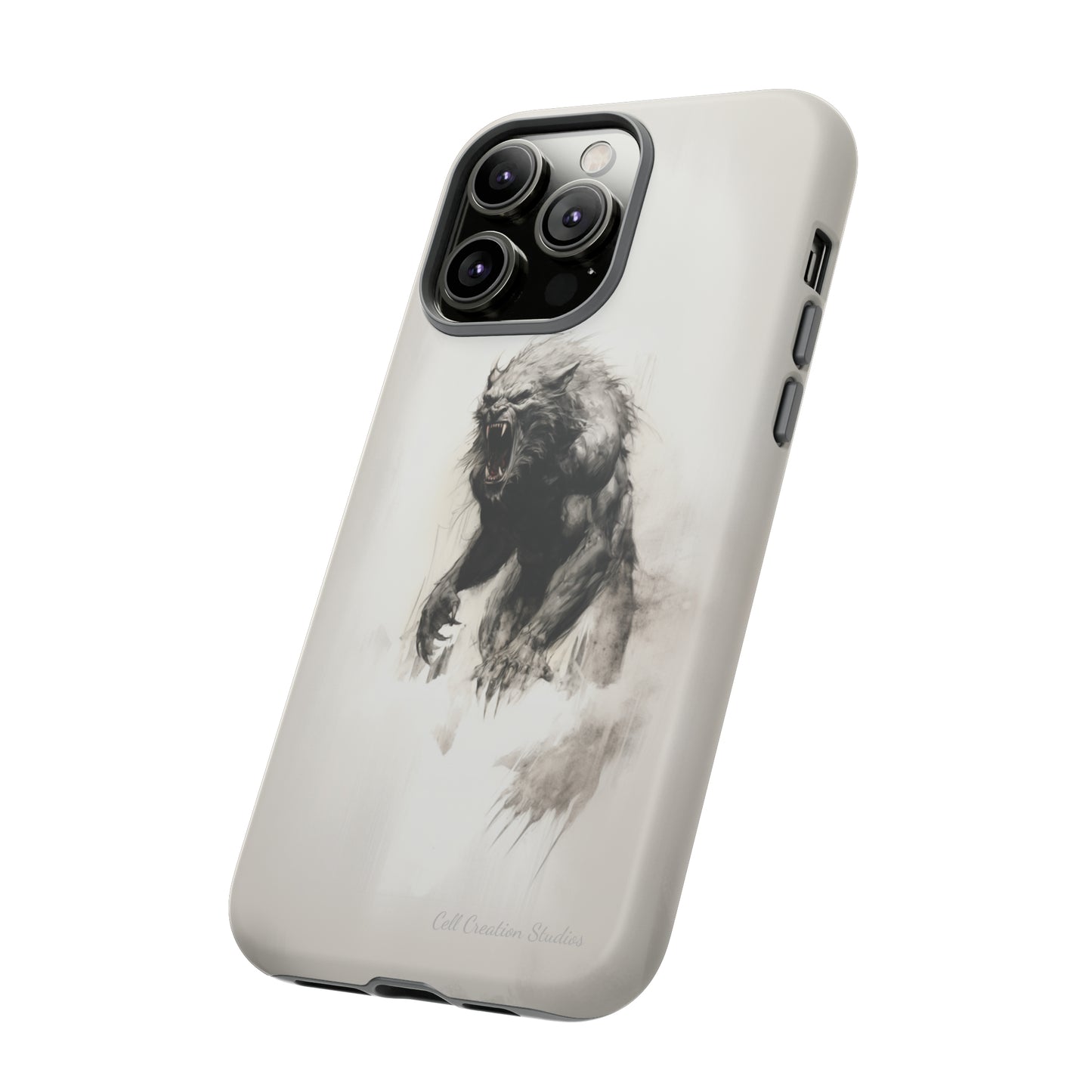 "Moonlit Shadow" Werewolf Sketch Cell Phone Case -Tough Cases