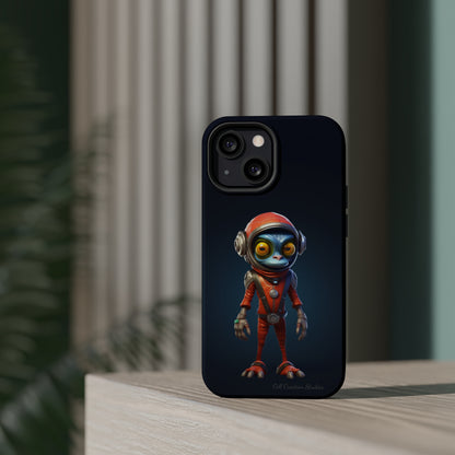 The "AstroGuard" Animated Blue Alien Astronaut Phone Case -MagSafe Tough Cases