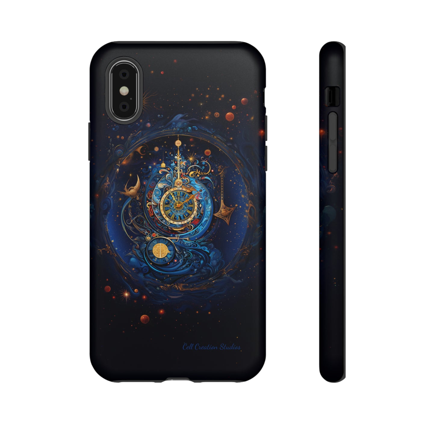 "Cosmic Clock Elegance" -Tough iPhone Cases