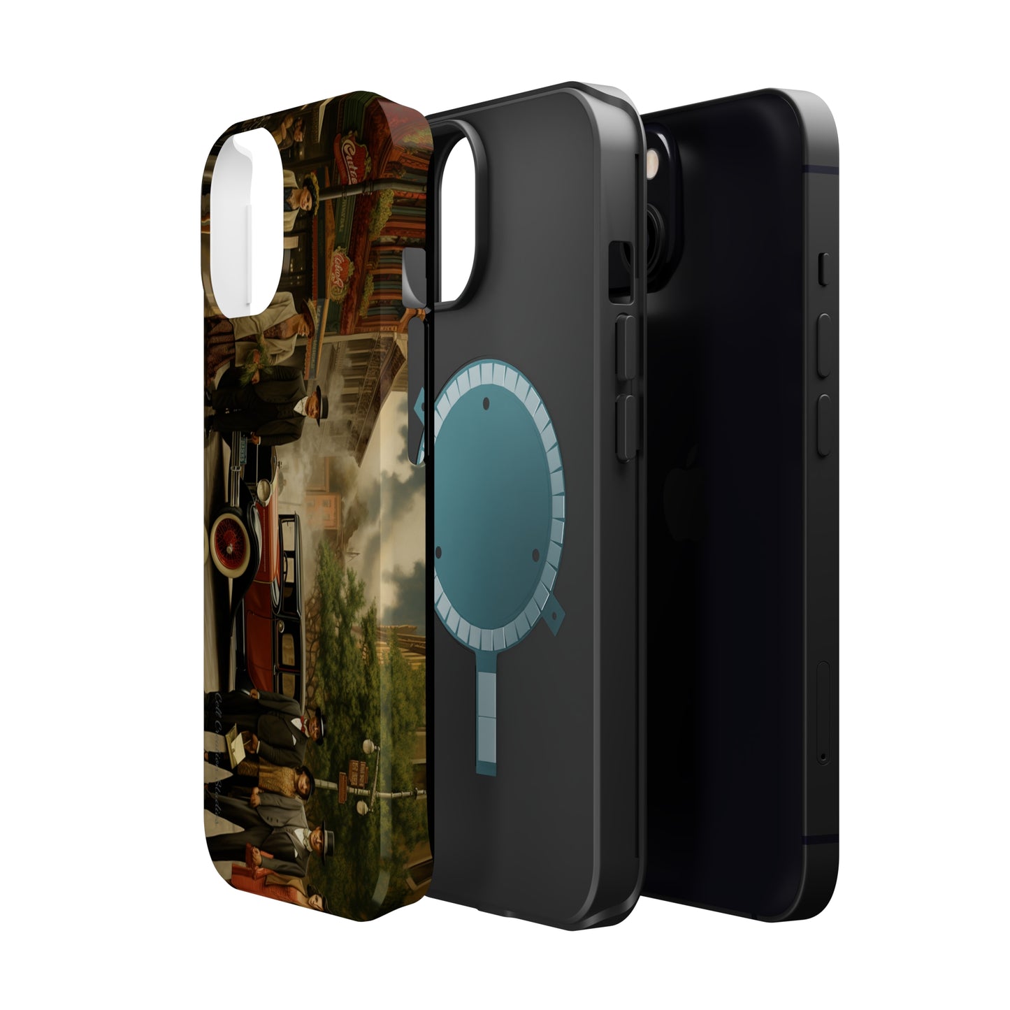 Introducing the "1920s Americana Revival" Cell Phone Case – Step into Nostalgic Elegance with a Vintage Street Scene! -MagSafe Tough Cases