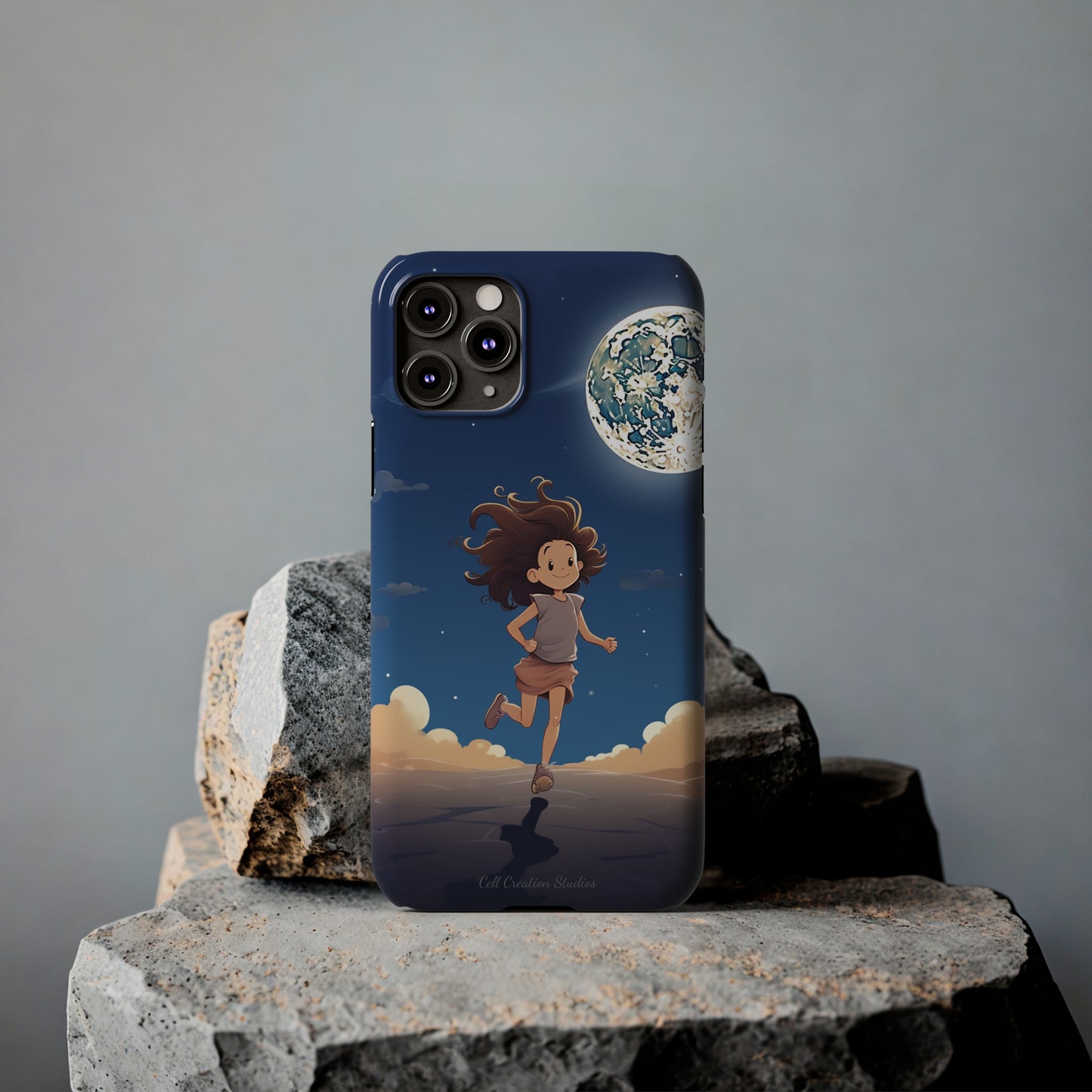 Introducing the "Moonlit Runner" Cell Phone Case – Embrace Adventure with a Captivating Moonlit Design -Slim Phone Cases