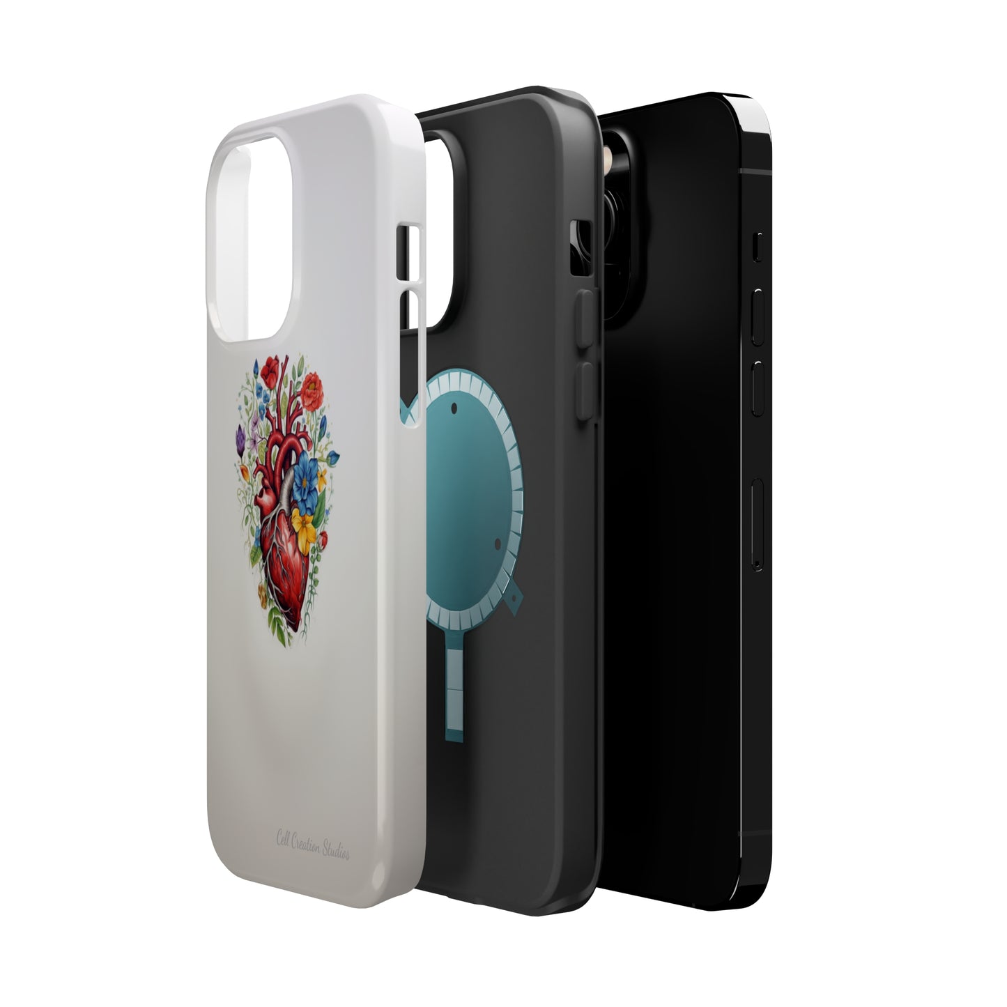 "Floral Heart Harmony" -MagSafe Tough iPhone Cases