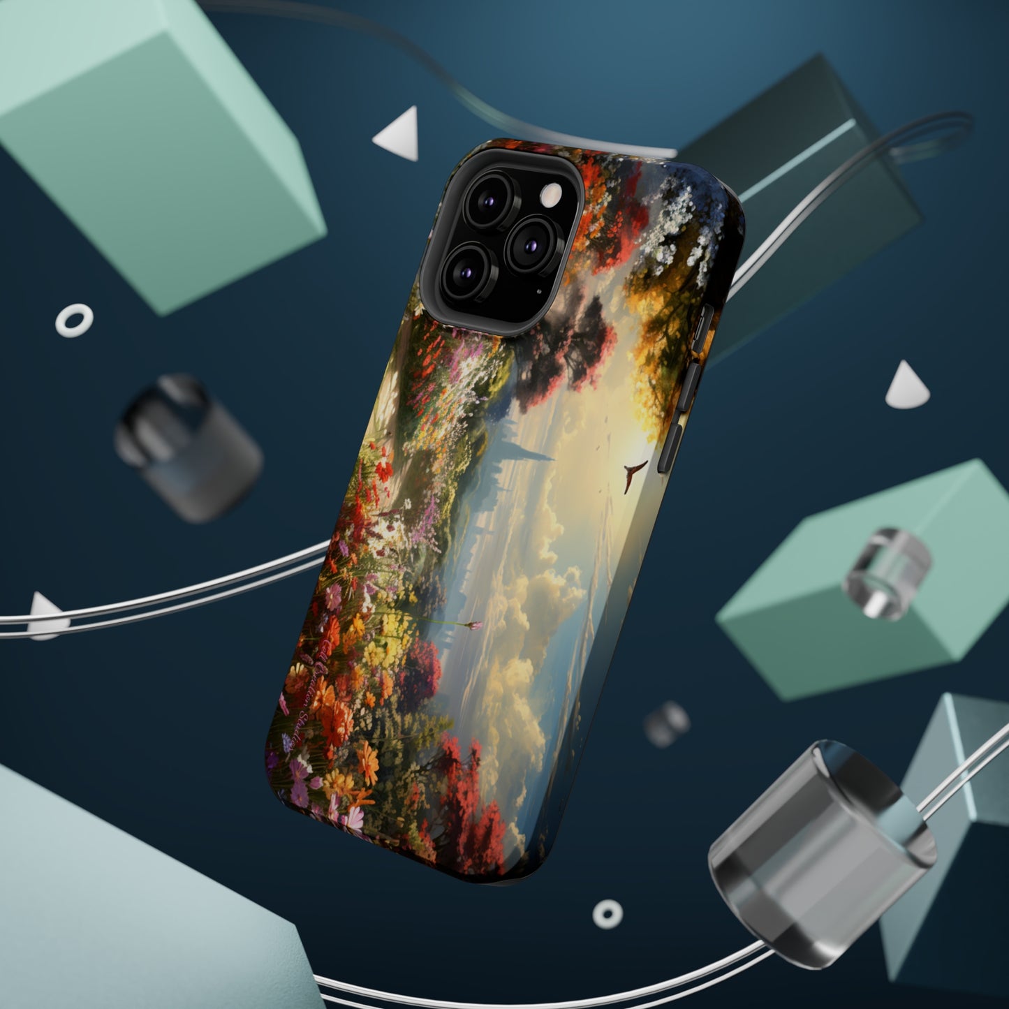 Introducing the "Floral Haven" Cell Phone Case – Where Nature and Urban Marvels Converge! -MagSafe Tough Cases