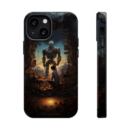 Introducing the "Mechanical Bond" Cell Phone Case – Witness a Captivating Moment of Giant Robot and Boy -MagSafe Tough Cases