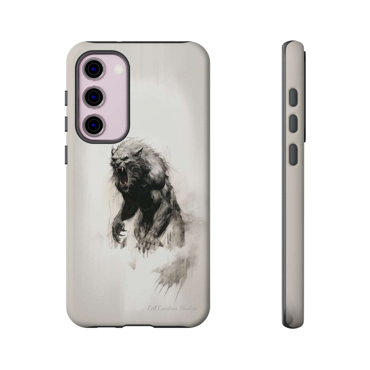 "Moonlit Shadow" Werewolf Sketch Cell Phone Case -Tough Cases