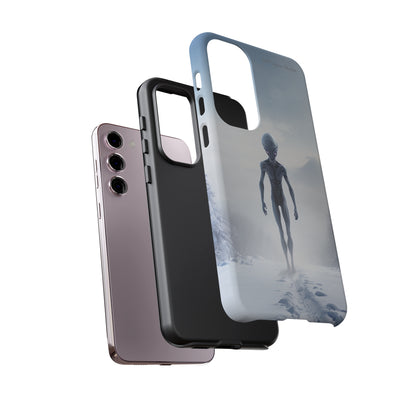 Introducing the "Frosty Extraterrestrial" Cell Phone Case – Embrace Alien Intrigue Amidst the Snowscape -Tough Cases