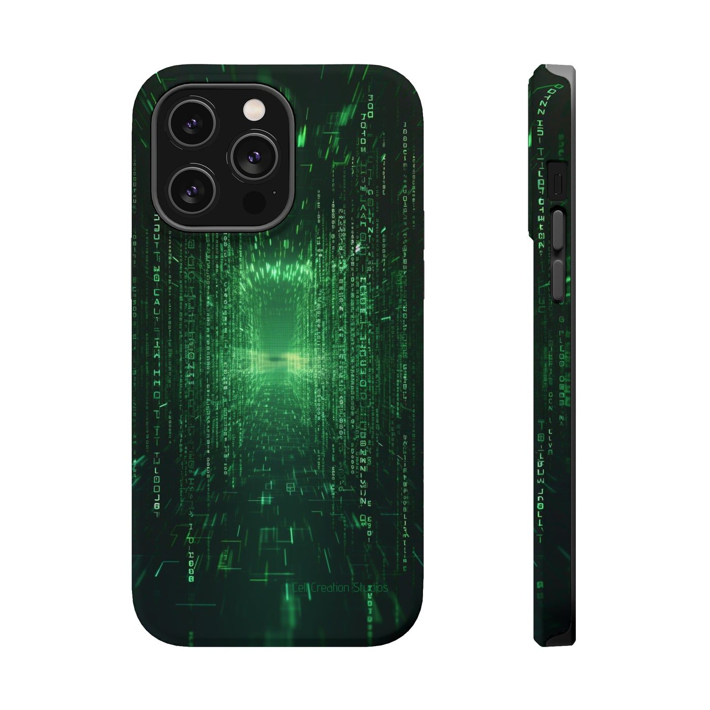 Introducing our "Digital Code Stream" Cell Phone Case – where style meets technology for your device's protection -MagSafe Tough Cases