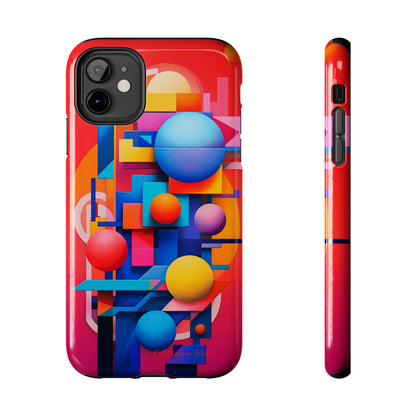 The "Geometric Red Background" Cell Phone Case- Upgrade Your Phone's Aesthetics -Tough Phone Cases