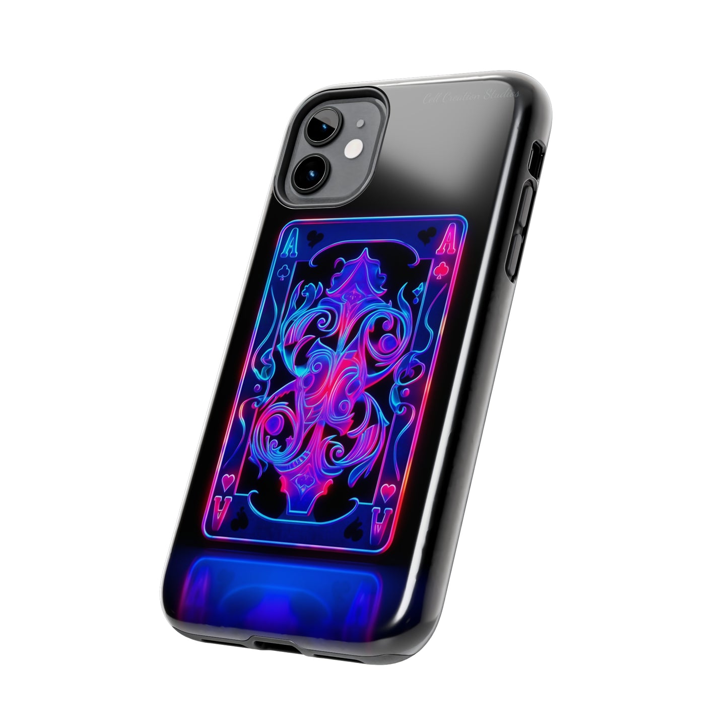 Introducing the "Neon Ace of Hearts" Cell Phone Case – Elevate Your Style with a Dazzling Card -Tough Phone Cases