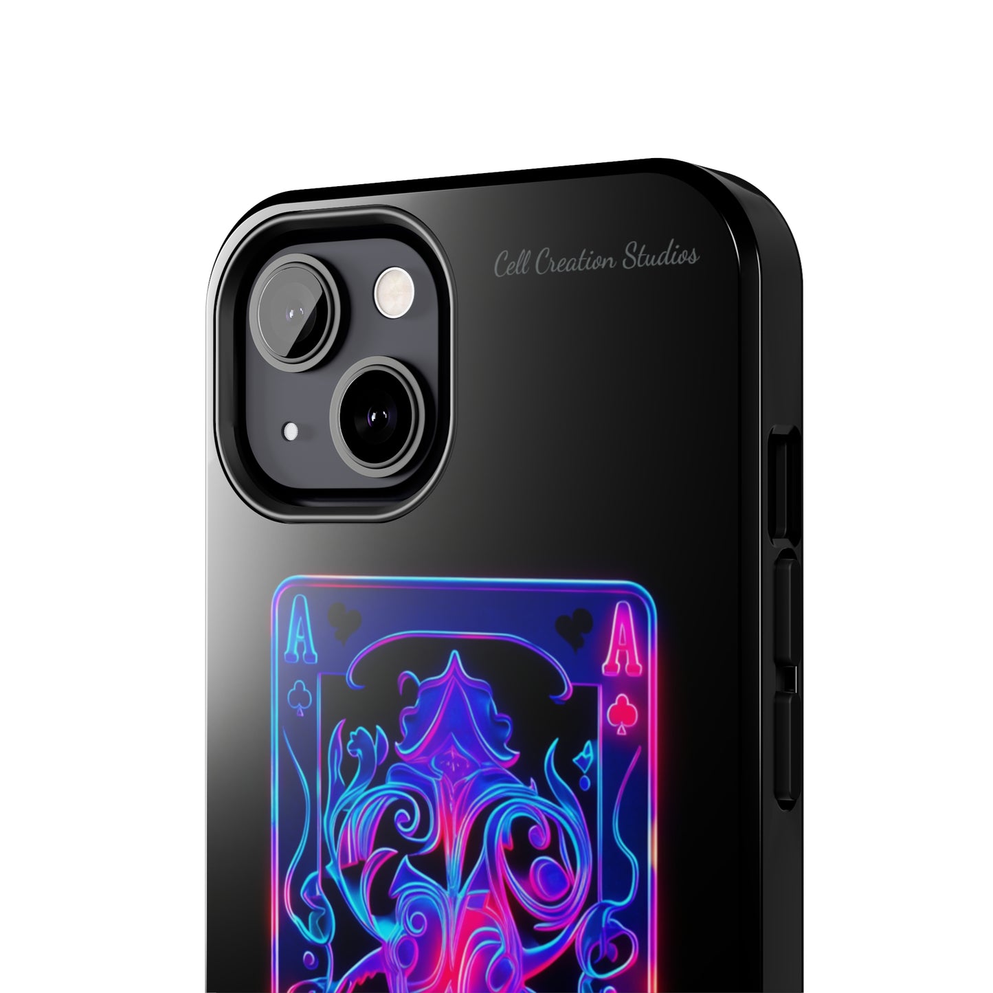 Introducing the "Neon Ace of Hearts" Cell Phone Case – Elevate Your Style with a Dazzling Card -Tough Phone Cases