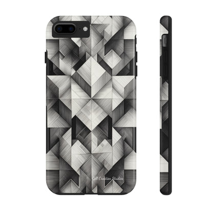 The "Black and White Geometric Pattern" Cell Phone Case- Elevate Your Phone's Style-Tough Phone Cases