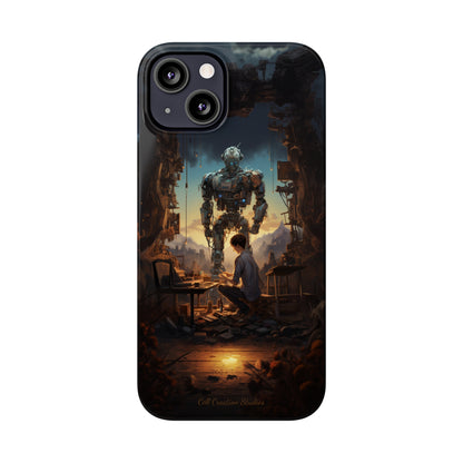 Introducing the "Mechanical Bond" Cell Phone Case – Witness a Captivating Moment of Giant Robot and Boy -Slim Phone Cases