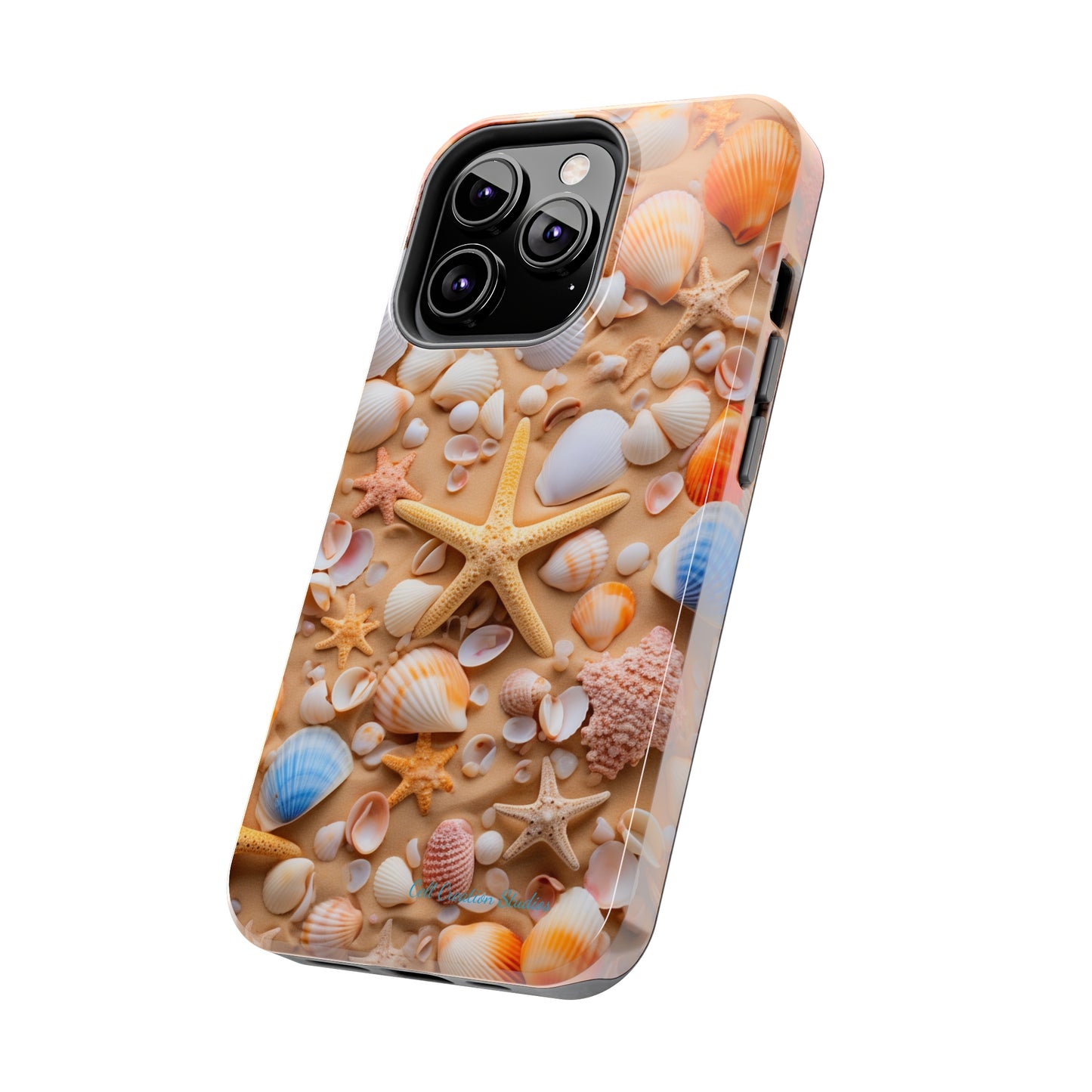 "Seaside Serenity Phone Case: Starfish and Seashells" -Tough Phone Cases