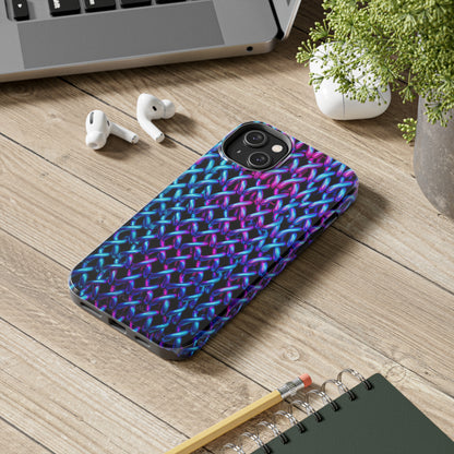 Introducing the "Neon Chainlink Glow" Cell Phone Case – Illuminate Your Style with Vibrant Chain Pattern Design -Tough Phone Cases