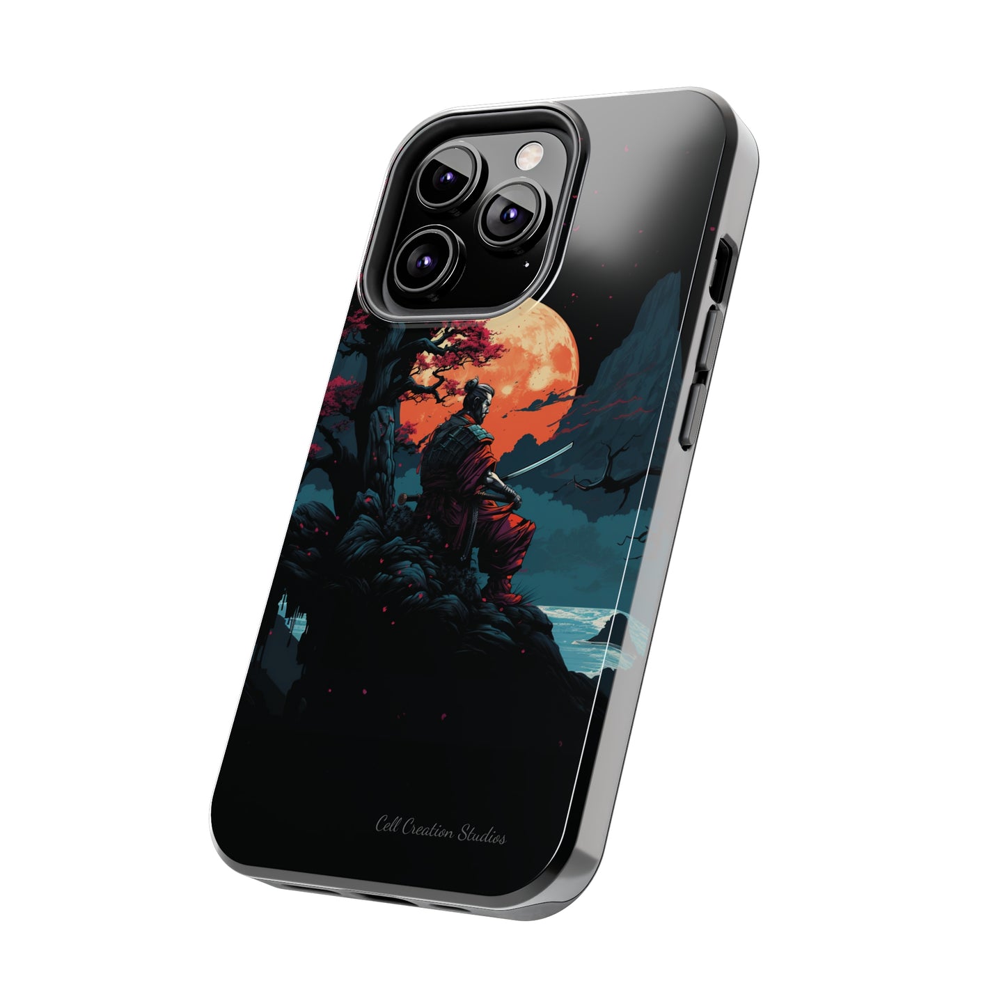 Introducing the "Moonlit Samurai Serenity" Cell Phone Case – Embrace Elegance and Strength -Tough Phone Cases