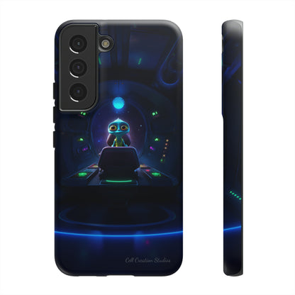 The "Galactic Buddy" Blue Alien Spaceship Phone Case -Tough Cases