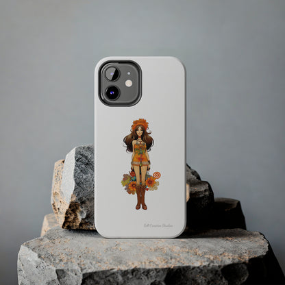 Introducing the "Groovy Hippie Chick" Cell Phone Case – Peace, Love, and Retro Style -Tough Phone Cases