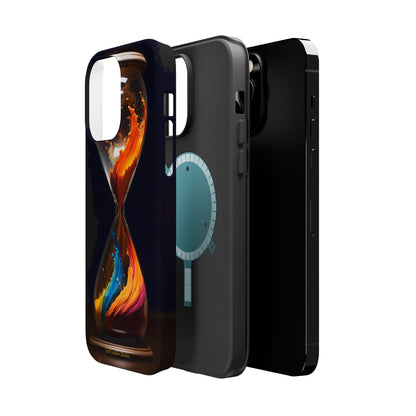 Introducing the "Colorful Sands Hourglass" Cell Phone Case – Embrace Time's Beauty with a Mesmerizing Hourglass Design -MagSafe Tough Cases