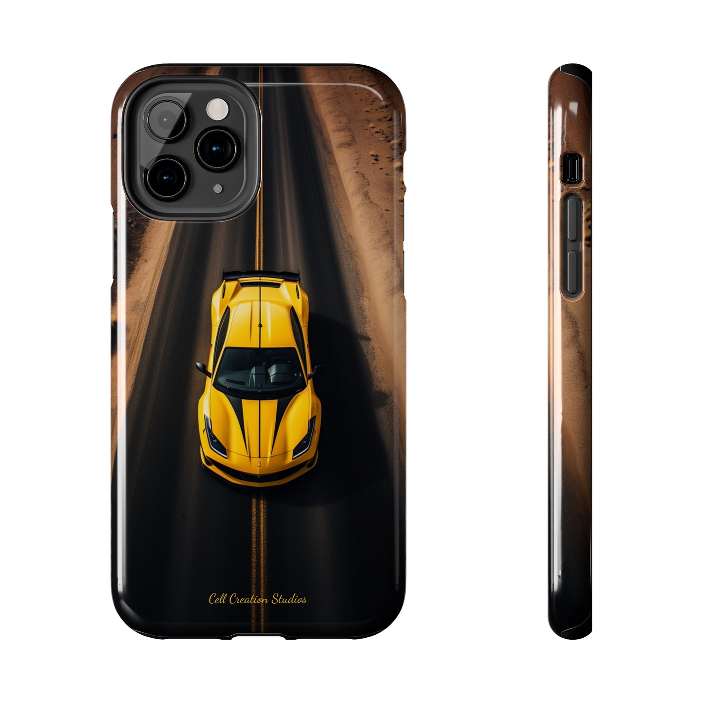 Introducing the "Desert Speedster" Cell Phone Case – Feel the Thrill of a Ferrari Racing through the Desert! -Tough Phone Cases