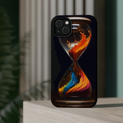 Introducing the "Colorful Sands Hourglass" Cell Phone Case – Embrace Time's Beauty with a Mesmerizing Hourglass Design -MagSafe Tough Cases