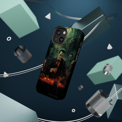 Introducing the "Dracula's Halloween Soiree" Cell Phone Case – Join the Spooky Gathering -MagSafe Tough Cases