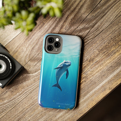 Introducing the "Dolphin Serenity" Cell Phone Case – Dive into Tranquility with a Graceful Dolphin -Tough Phone Cases