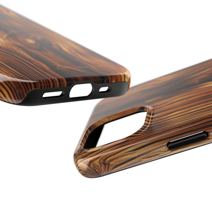 "Wood Grain Elegance" -Tough iPhone Cases