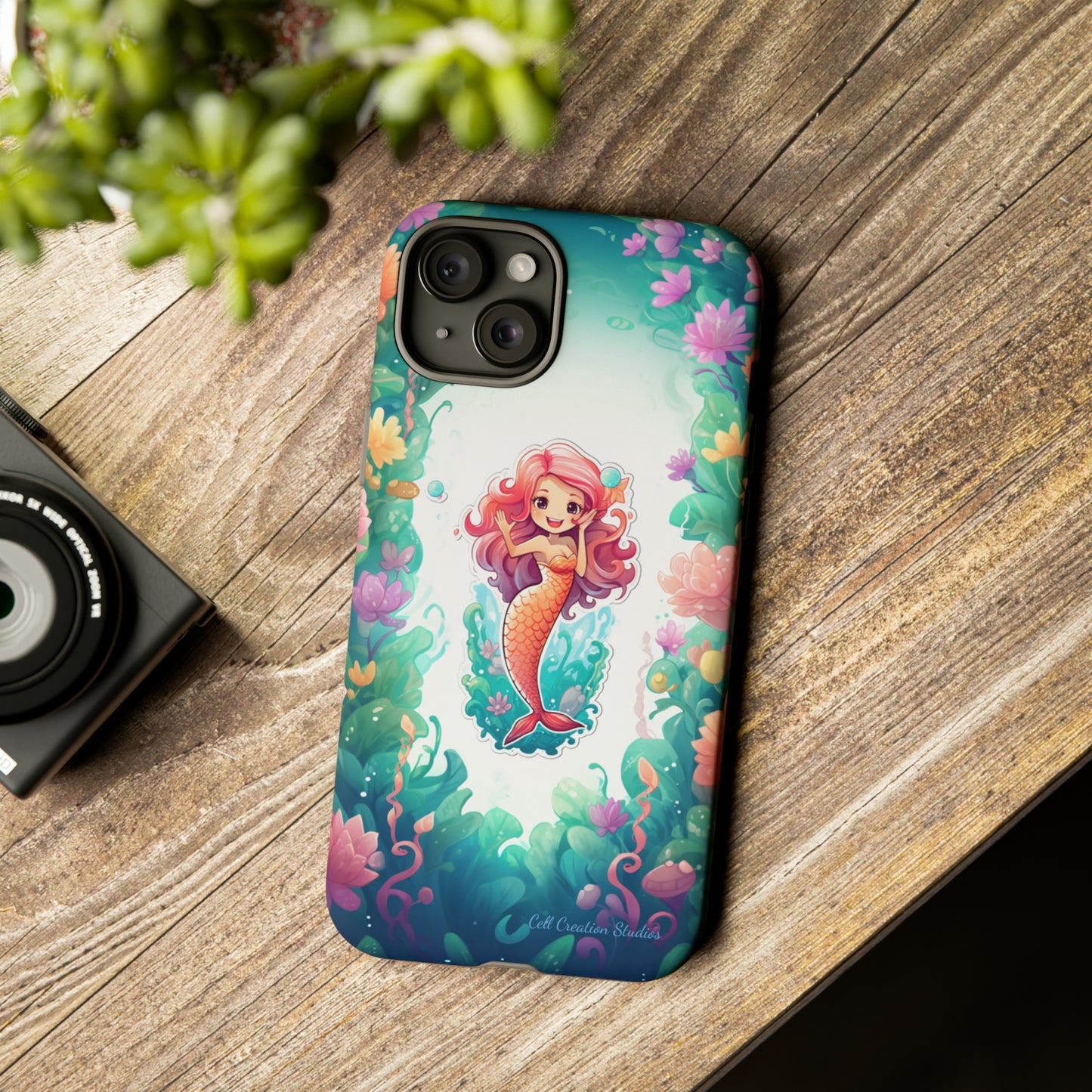 "Pink Seaflower Mermaid" -Tough iPhone Cases