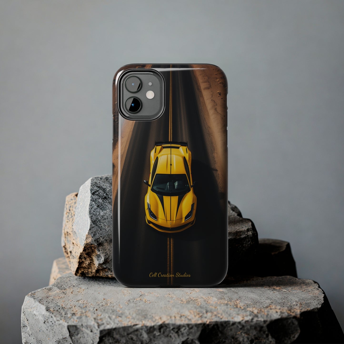 Introducing the "Desert Speedster" Cell Phone Case – Feel the Thrill of a Ferrari Racing through the Desert! -Tough Phone Cases