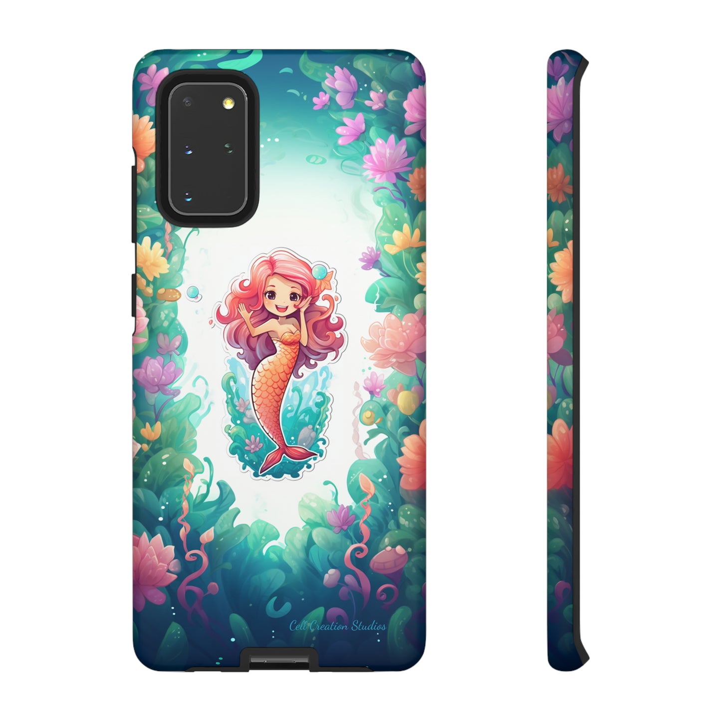 "Pink Seaflower Mermaid" -Tough Samsung Phone Cases