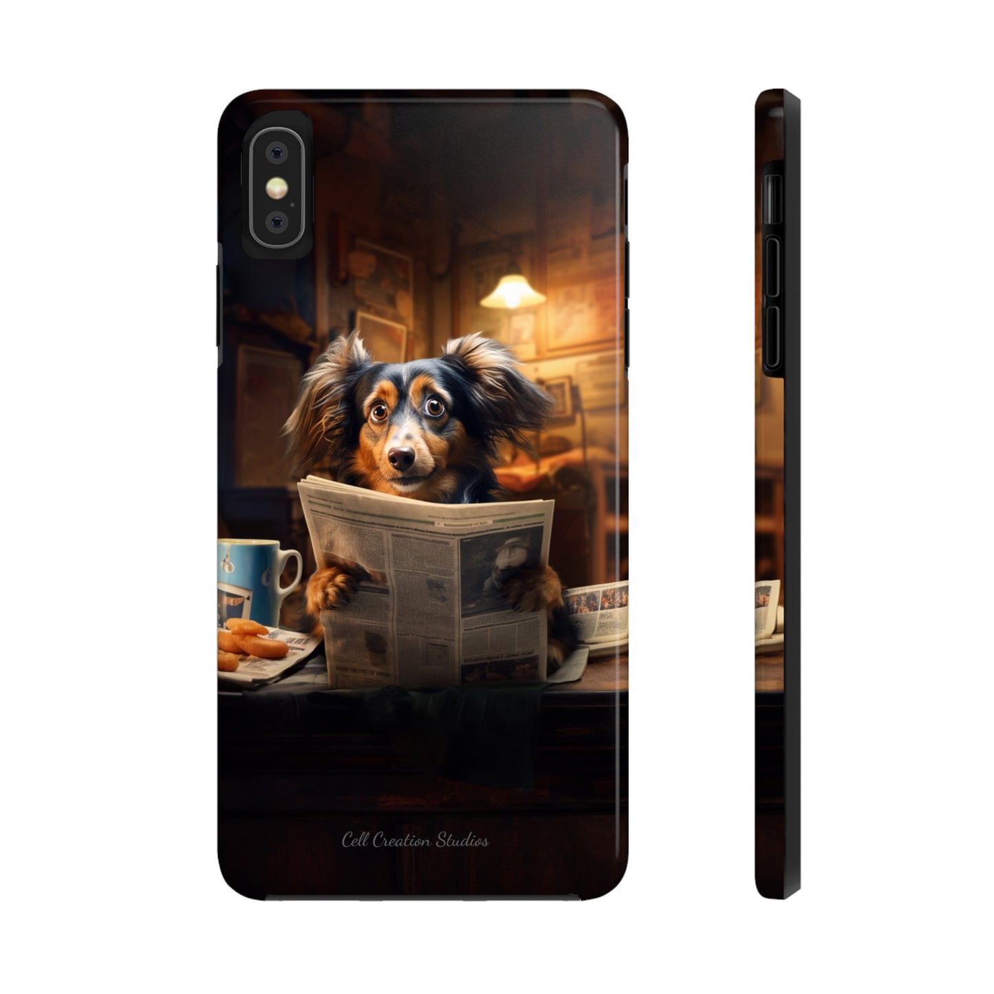 Introducing the "Pup's Perusal" Cell Phone Case – Unleash Heartwarming Humor -Tough Phone Cases