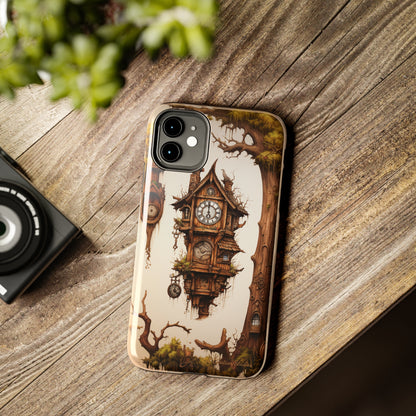 Introducing the "Mystical Wooden Clock" Cell Phone Case – Embrace Enchantment and Timeless Beauty -Tough Phone Cases