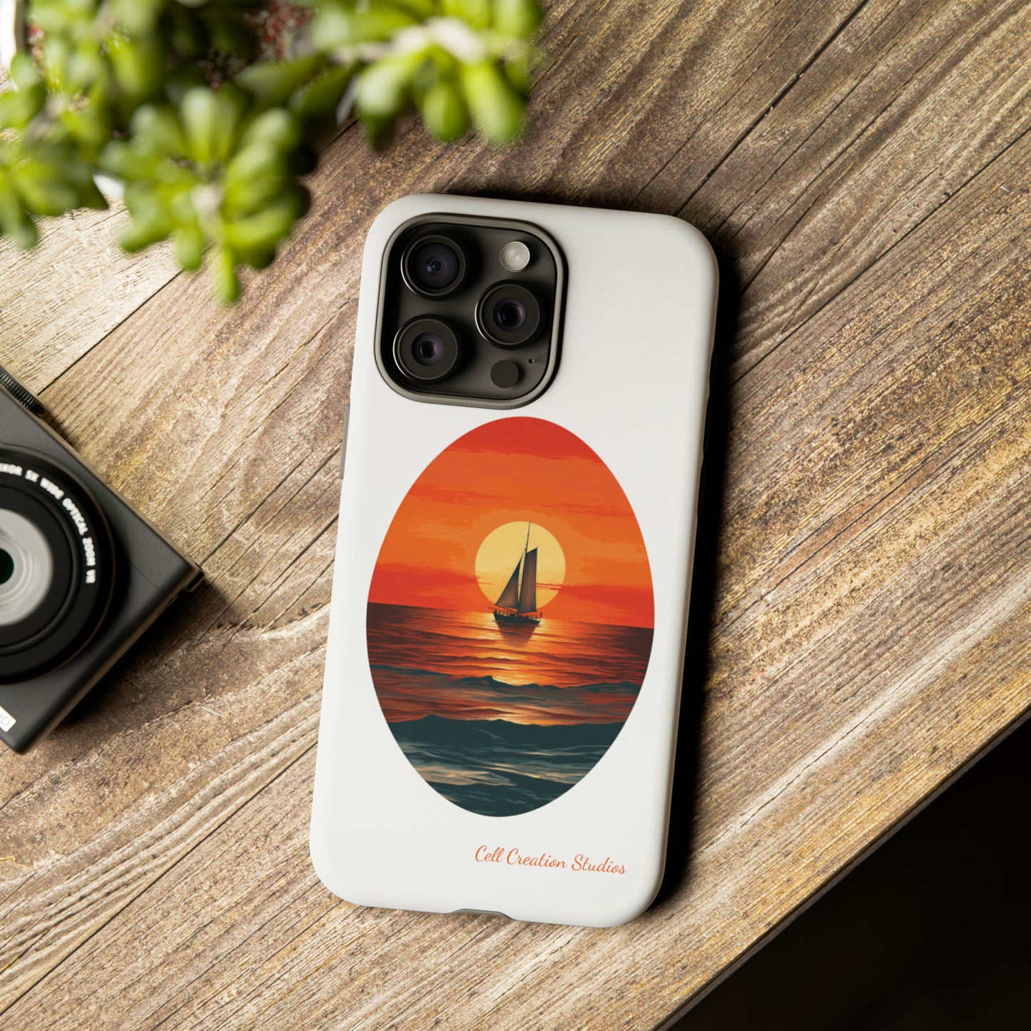 "Sailboat Sunset Serenity" -Tough iPhone Cases