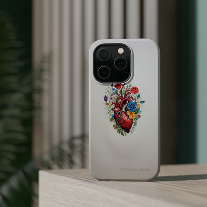 "Floral Heart Harmony" -MagSafe Tough iPhone Cases