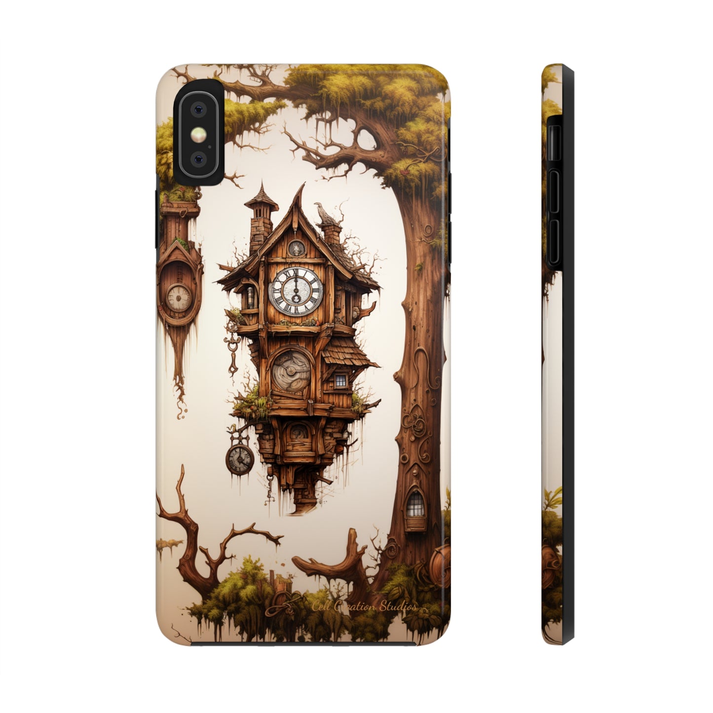 Introducing the "Mystical Wooden Clock" Cell Phone Case – Embrace Enchantment and Timeless Beauty -Tough Phone Cases