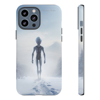 Introducing the "Frosty Extraterrestrial" Cell Phone Case – Embrace Alien Intrigue Amidst the Snowscape -Tough Cases